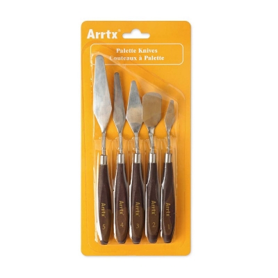 Picture of 5 Pieces Painting tools Set Stainless Steel Spatula Palette tools Painting Mixing Scraper Oil, Acrylic, Canvas Painting Accessories for Color Mixing-Lightwish-Multicolor