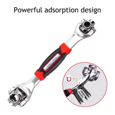 Picture of 48-in-1 Universal Socket Wrench Tiger Wrench with 360° Rotating Head, Durable Carbon Steel Multi-Tool with Anti-Slip Handle for Standard & Metric Nuts and Bolts-Multicolor