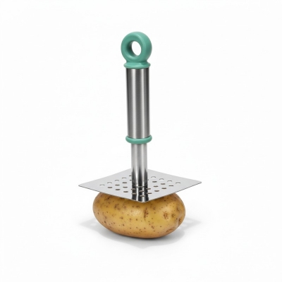 Picture of Premium Stainless Steel Potato Masher with Ergonomic Handle, Durable Hand Press Vegetable Crusher and Fruit Smasher, Perfect Kitchen Tool for Smooth Mashed Potatoes, Pav Bhaji, Baby Food, and Professional Culinary Results Always.-Multicolor