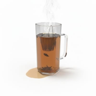 Picture of Premium Clear High Borosilicate Glass Tea Mug with Stainless Steel Mesh Infuser and Heat Resistant Handle Perfect for Brewing Loose Leaf Herbal Black Green Tea at Home and Office Daily Use.-Multicolor
