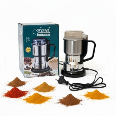 Picture of High Power Electric Food Grinder Model SM-0145 for Kitchen Stainless Steel Spice and Coffee Bean Grinder Machine with Durable Blades Perfect for Grinding Grains Nuts and Dry Herbs in Bangladesh Online.-Multicolor