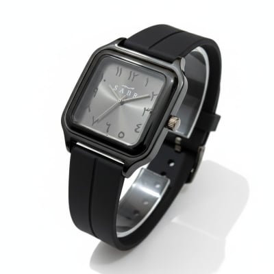 Picture of Premium Square Arabic Numeral Watch for Men and Women Featuring Minimalist Black Dial Stylish Silicone Strap with Secure Magnetic Lock Perfect for Casual and Formal Occasions or as a Thoughtful Gift.-Black
