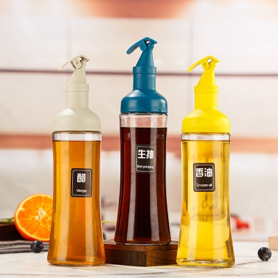 Picture of 500ml Glass Oil Bottle Household Kitchen Leak-proof Soy Sauce Bottle Oil Tank Sauce Vinegar Pot Without Oil Seasoning Bottle-Multicolor