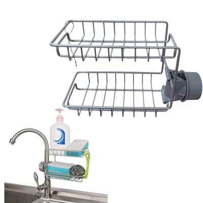 Picture of 2-Layer Stainless Steel Faucet Storage Rack Organizer – Sink Caddy & Sponge Holde-Multicolor