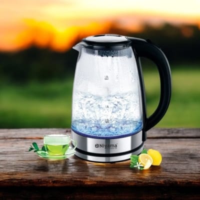 Picture of Glass Electric Kettle 1.8L, 1500W LED Water Boiler, BPA-Free Cordless Teapot with Stainless Steel Base, Auto Shut-Off & Boil-Dry Protection, Multiple Colors, 220V 50Hz Fast Boiling Design.-Multicolor