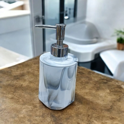 Picture of fiber plastics soap dispenser   Marble Texture soap Bottle for Bathroom Kitchen Home Hotel Accessories Dish white-White