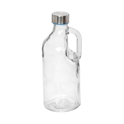 Picture of 1000ml Plain Borosilicate Glass Beverage Bottle with Handle – Leak-Proof, Freezer-Safe, Food-Grade Stainless Steel Cap for Water, Juice & Daily Hydration.-Multicolor
