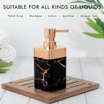 Picture of Soap Dispenser for Bathroom and Kitchen, Hand Soap Dispenser for Lotion, Shower Gel, Shampoo, Sanitizer Dispenser Refillable Liquid Dispenser with Rustproof Pump, Black-Black