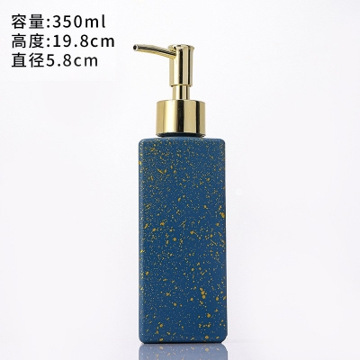 Picture of 320ml Glass Soap Dispenser Solid Color Liquid Soap Dispensers For Bathroom Kitchen Lotion Storage Bottle Refillable Empty Bottle blue-Blue