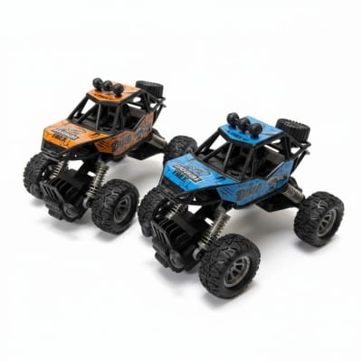 Picture of Durable  Pull Back Monster Truck with High Elastic Metal Shock Absorbers Manual Spring System Off-Road Climbing Car Toy for Toddlers Kids Boys Girls Ages 3 to 10 Years Old.-Multicolor