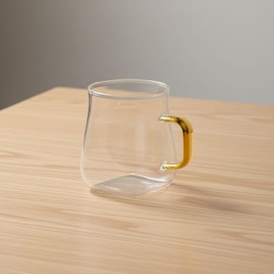 Picture of Premium High Borosilicate Heat Resistant Glass Coffee Mug with Golden Handle 350ml Clear Tea Cup for Hot Cold Drinks Microwave Safe Elegant Minimalist Glassware for Home Office Kitchen Decor Gift Set.-Multicolor