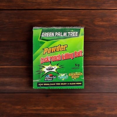 Picture of Green-Leaf-Cockroach-Killleer-Powder | Powerful insec Bait | Pest Control for Cockroaches | 5g Bag | Fast-Acting Cockroach Killing Bait | Home & Kitchen Safe | Effective Roach Repellent for 150-200 sqm-Green