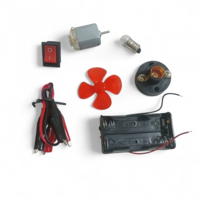 Picture of Electric Circuit Motor Project Kit – 7pcs DIY Educational Starter Set – Learn Circuit Building & Motors – Hands-on STEM Science Toy for Kids & Beginners-Multicolor