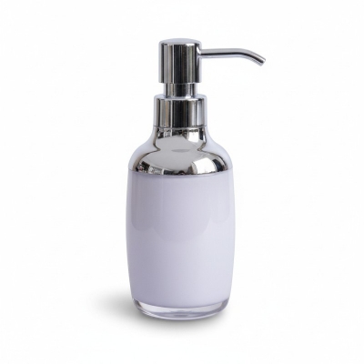 Picture of Premium 280ml multicolor acrylic round soap dispenser featuring a durable rustproof pump mechanism perfect for enhancing your bathroom vanity decor or modern kitchen sink countertop with a stylish and contemporary colorful touch.-Multicolor
