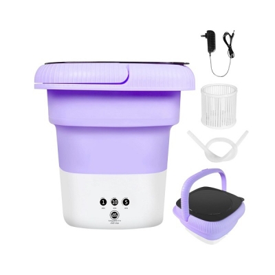 Picture of Portable Mini Folding Washing Machine with Spin Dryer Basket | Compact 8L Capacity Collapsible Small Washer for Travel, Apartments, Dorms, Underwear, Baby Clothes & Delicates, Energy-Efficient & Easy-to-Use-Multicolor
