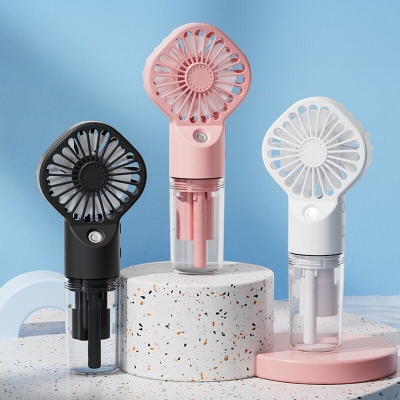 Picture of Portable Handheld Misting Fan with USB Rechargeable Battery and Nano Water Spray Mist Function for Personal Cooling and Skin Hydration Outdoors.-Multicolor