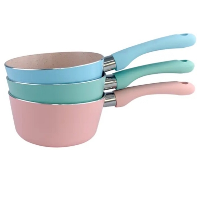 Picture of 1pcs16cm Mini Classic-Style Soup Pan Pot Set Aluminum Non-Stick with Handle Gas Cooker Compatible Non-Stick Sauce Pan Stock Milk Pan multiple color-Multicolor