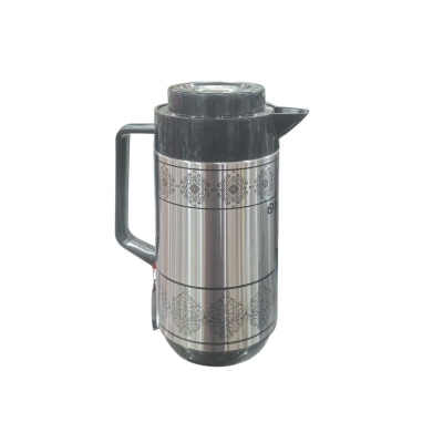 Picture of Niyyama 1L Flask - Double Wall Insulation, Leak-Proof Design, High-Quality Glass Refill, Keeps Hot/Cold Beverages for 12-24 Hours, Stylish Silver Body, Eco-Friendly, Plastic Handle, Easy to Clean-Multicolor