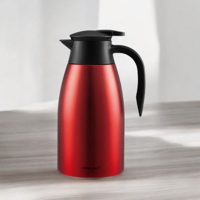 Picture of 2L Thermal Coffee Carafe - Insulated Stainless Steel Coffee Pot with Double Wall Insulation, Leak-Proof Design, Keeps Beverages Hot or Cold for 12-24 Hours, Ideal for Coffee, Tea, and More-Multicolor