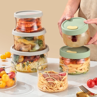 Picture of Premium Stackable Glass Food Storage Container Set-Multicolor