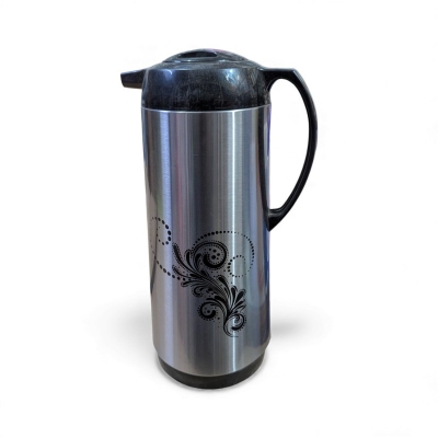 Picture of Premium 1.8L Silver Stainless Steel Vacuum Flask Featuring a High Quality Glass Refill Inner Liner for Superior Thermal Insulation Keeping Your Coffee and Tea Hot for Many Hours During Daily Use.-silver