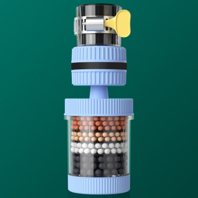 Picture of 360 Degree Faucet Extender Tap Booster Nozzle | Kitchen Sink Water Filter Shower Head | Activated Carbon Purifier | PP+PS+PVC | Rotatable Random Color 1pcs Anti-Splash Water Saver-Multicolor