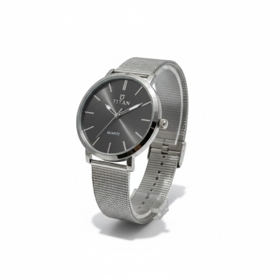 Picture of Men’s Quartz Analog Watch featuring a Premium Anthracite Dial and Stainless Steel Mesh Strap with a Slim Round Case Design perfect for Formal Business Meetings and Everyday Casual Wear for Professionals.
High-Quality Wrist Watch for Men with Durable Silve-Silver