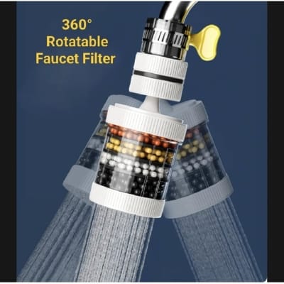 Picture of 6 Layer 360 Degree Rotate Water Filter Faucet Water Purifier Nozzle Coconut Charcoal Medical Stone Kitchen Accessories Home Water Filter - 1pcs-Multicolor