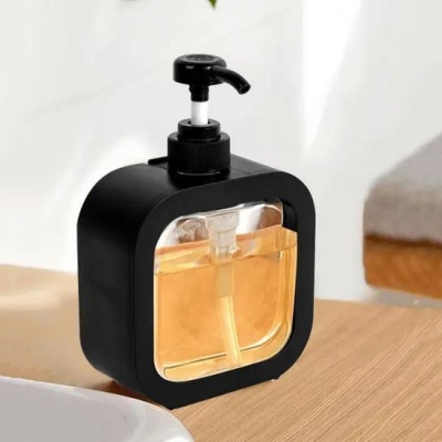 Picture of 1pcs Black Reusable Shampoo and Conditioner Bottles,Lotion & Soap Dispensers-Pump Bottle Dispenser for Shampoo, Conditioner, Body Wash (2 Pack 300ML(Black)-Black