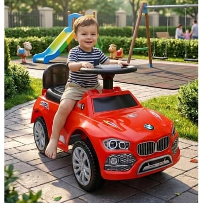 Picture of Licensed BMW Style Kids Ride On Push Car Toy For Toddlers With Music And Headlights Red-Multicolor