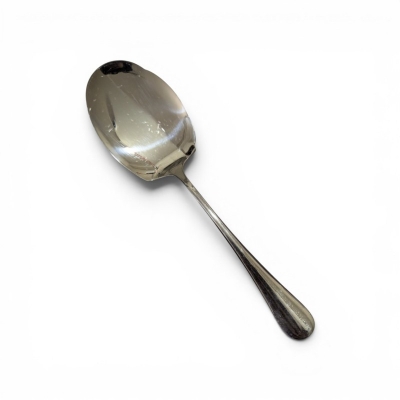 Picture of Stainless Steel Rice Serving Spoon with Large Flat Oval Bowl and Long Ergonomic Teardrop Handle-Silver