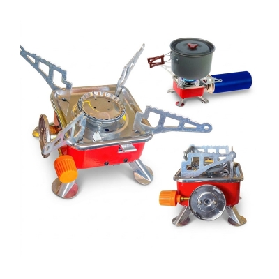 Picture of Portable Gas Stove Square-Shaped Gas Butane Burner Camping Stove Folding Furnace Stove travelling Stainless Steel Cooking Stove with Storage bag, no refill including-Multicolor