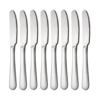 Picture of Butter spoon set of 6 fust proof dinner spoon table Heavy Duty cutlarry butter spoon stainless steel dinning knife flatware silverware for dessert meat silver color mirror polish-Silver