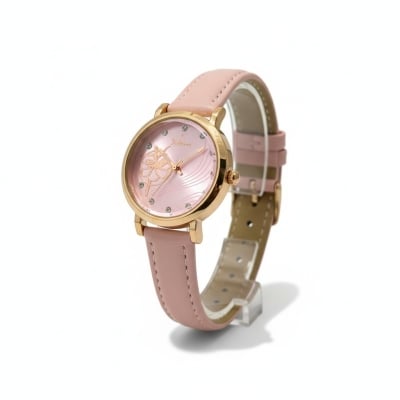 Picture of Chenhan Fashion Luxury Pink Butterfly Print Analog Watch for Women and Girls featuring a Stylish Rose Gold Case, Premium Soft Leather Strap, Precise Quartz Movement, and Elegant Diamond Accents for Daily Wear.-Pink