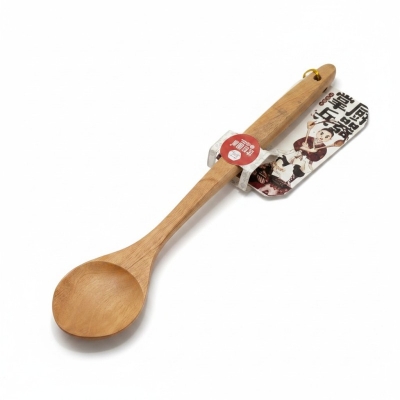 Picture of Handcrafted Large Long Handled Hardwood Cooking Spoon and Heat Resistant Natural Soup Ladle Utensil-Brown