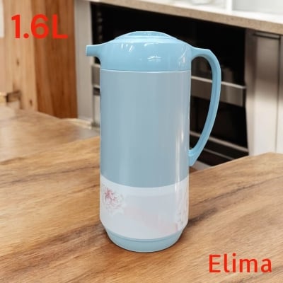 Picture of Elima 1.6L Flask - Double Wall Insulation, Leak-Proof Design, High-Quality Glass Refill, Portable & Stylish, Eco-Friendly Materials, Keeps Drinks Hot or Cold for 12-24 Hours, Durable Plastic Handle-Multicolor
