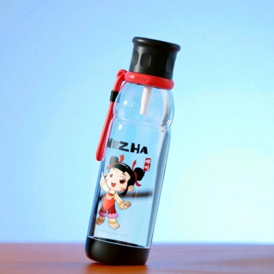 Picture of 600ML Children’s Drinking Cup with Straw, Cute Creative Design, Food-Grade Plastic, Portable, Lightweight, Perfect for School, Summer Fun, Outdoor Activities, Travel, Picnic, Gym, Sports, and Everyday Hydration-black