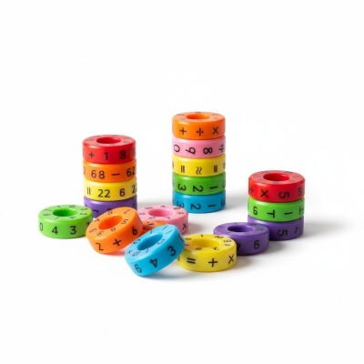 Picture of Kids Magnetic Math Learning Toy Montessori Educational Arithmetic Puzzle Cube for Kindergarten Students to Practice Basic Addition Subtraction Multiplication and Division Skills While Having Fun With Colorful Rotating Number Blocks Design.-Multicolor