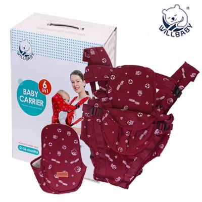 Picture of Babies Bloom 6-in-1 Baby Carrier for Newborns and Toddlers (2-30 Months), Adjustable with Padded Straps, Breathable Mesh, and Removable Head Support for Comfort and Safety-Multicolor