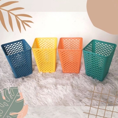 Picture of small plastic storage basket or desktop organizer-Multicolor