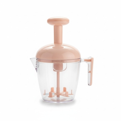 Picture of Multipurpose Manual Egg Beater and Hand Push Whisk Mixer with Measurement Cup, Semi-Automatic Cream Whipper, Milk Frother, and Portable Batter Blender for Efficient Kitchen Cooking, Baking, and Effortless Meal Preparation Gadget.-Multicolor