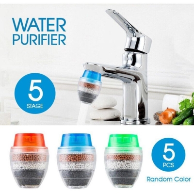 Picture of Mini kitchen faucet tap water filter purifier with activated carbon technology for home use, compact design, easy installation, effectively purifies tap water, improves taste and safety for daily drinking needs-Multicolor