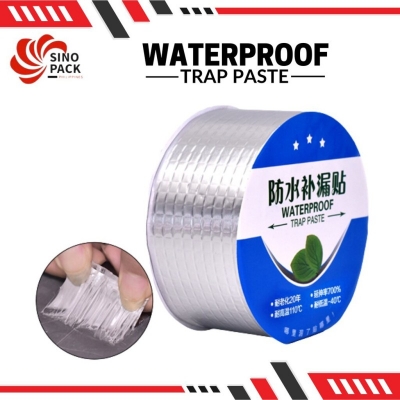 Picture of Aluminum Foil Butyl Rubber Tape High Temperature Resistance Waterproof Tape Roof Pipe Repair Stop Leak Sticker-Silver