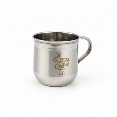Picture of Premium Single Wall Stainless Steel Coffee Mug 350ml Capacity Large Tea Cup Single Piece Mirror Finish High Quality Durable Rust Proof Silver Finish Ideal for Home Office Kitchen Use Stylish-Silver