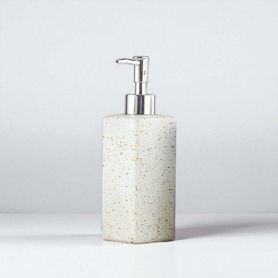 Picture of 320ml Glass Soap Dispenser Solid Color Liquid Soap Dispensers For Bathroom Kitchen Lotion Storage Bottle Refillable Empty Bottle white-White