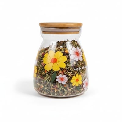 Picture of Premium Wide-Mouth Glass Storage Jar with Airtight Bamboo Lid - Multi-Purpose Borosilicate Glass Canister for Kitchen Organization, Pantry Food Storage, and Aesthetic Home Decor-Multicolor