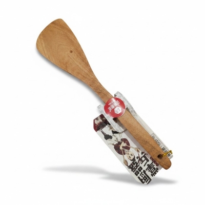 Picture of Premium Natural Wooden Wok Spatula Long Handled Stir Fry Turner Non Stick Kitchen Utensils Cooking Scraper-Brown