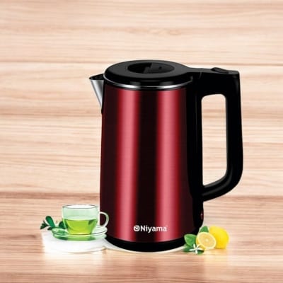 Picture of "1.8L Xtra Large Premium Electric Kettle, 1500W, Double Wall 100% Stainless Steel, BPA-Free, Cool Touch Design, Cordless, Overheating Protection, Auto Shut-Off, Multiple Colors, 220V 50Hz"-Multicolor
