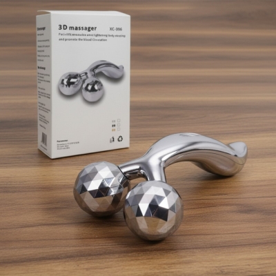 Picture of 3D Roller Face and Body Massager, Manual Y-Shaped Silver 360-Degree Rotating Skin Tightening Tool for Face-Lift, Body Slimming, Wrinkle Removal, Blood Circulation Improvement, and Relaxing Spa Treatment for Home Use and Travel.-Multicolor