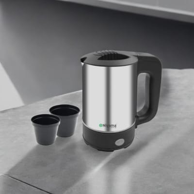 Picture of Portable Stainless Steel Electric Kettle – 500ml, 800W, 220V, 50Hz, Fast Boil Travel Water Boiler, Compact, Ideal for Travel, Office, and Home Use, Multiple Color Options (1 Pc)-Multicolor